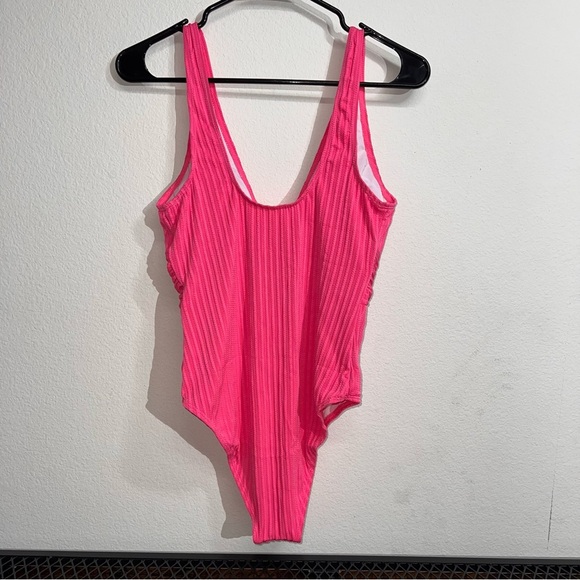Women's Shein Pink One-Piece Swimsuit Size Large-NWT Slimming Tummy Rushing - Picture 4 of 9